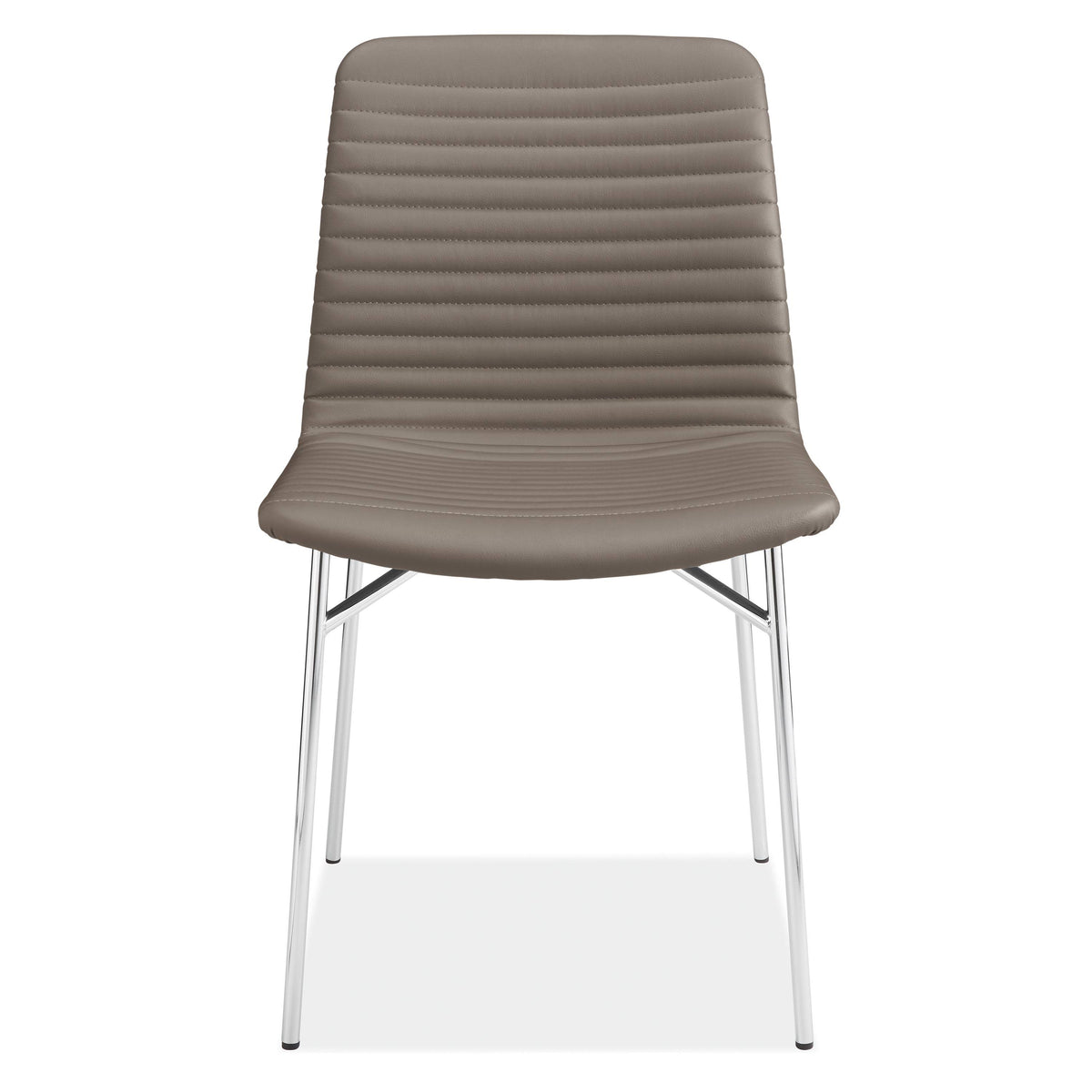 Modern Cato Side Chair in Grey with Chrome Frame N3655