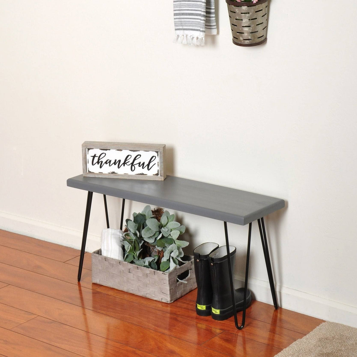 Wood Bench - Ebony - 44 x 10.5 x 16 O39942
