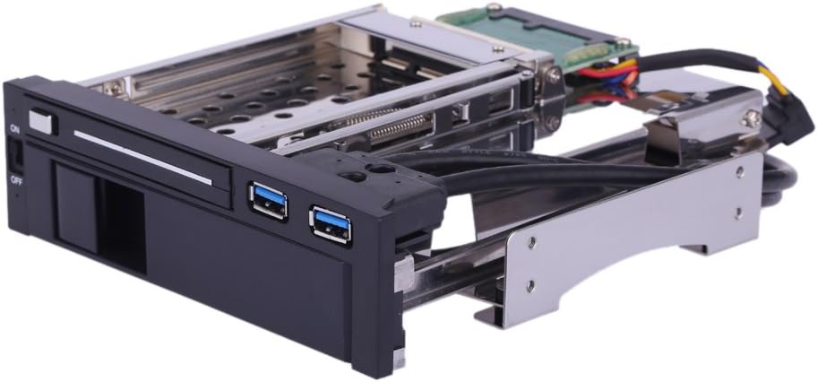 Dual Bay 3.5 + 2.5 Inch SATA III Hard Drive SSD Tray Caddy Internal Mobile Rack Enclosure Docking Station with USB 3.0 Port Hot Swap Pack of 2 O74128