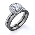 Vintage Gothic Wedding Ring Set R914