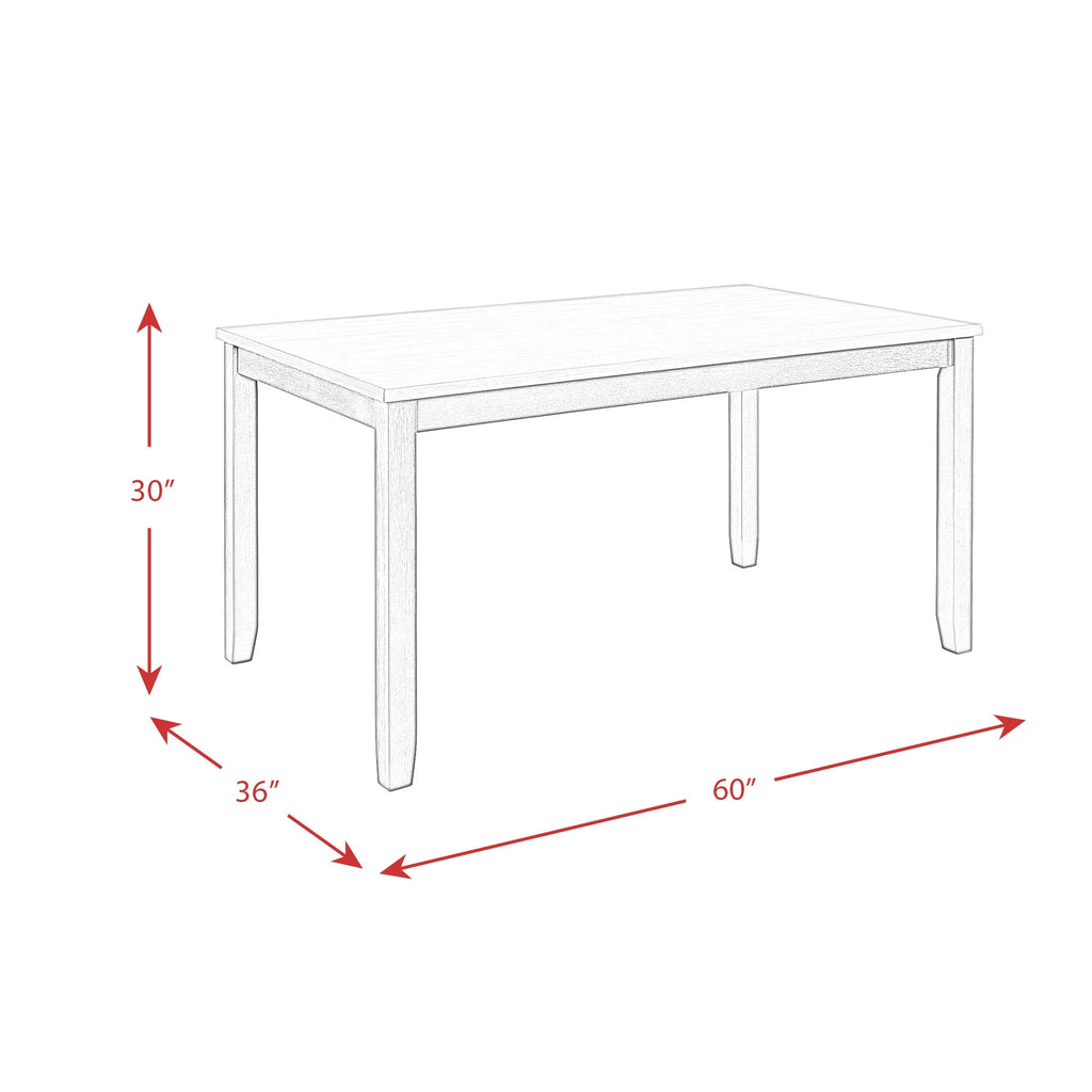 6PC Dining Set with Table, Four Chairs and Bench X88799