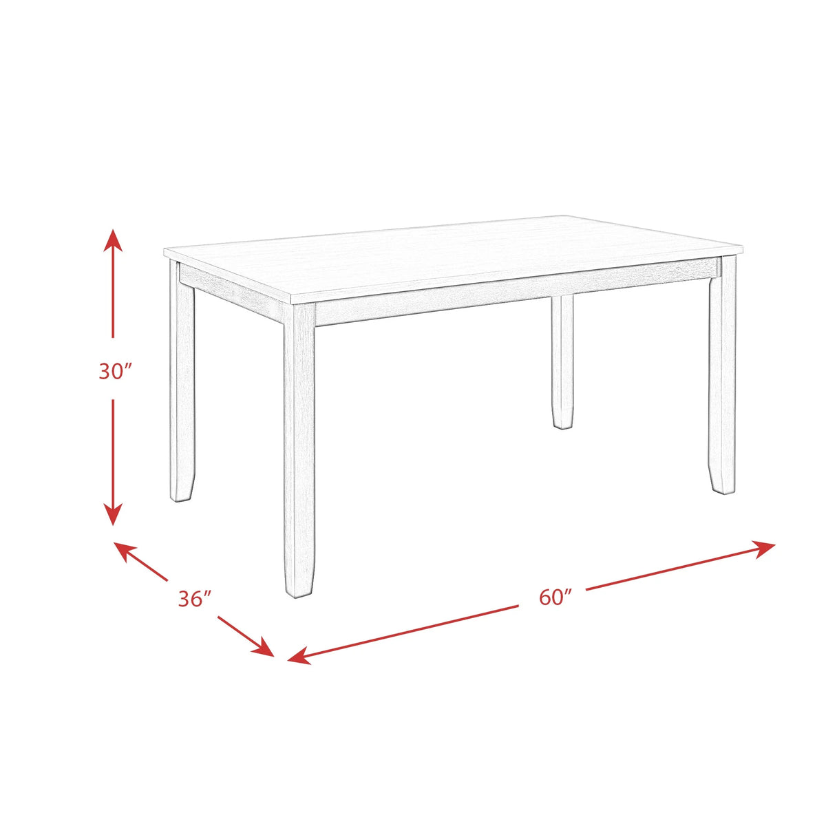 6PC Dining Set with Table, Four Chairs and Bench X88799