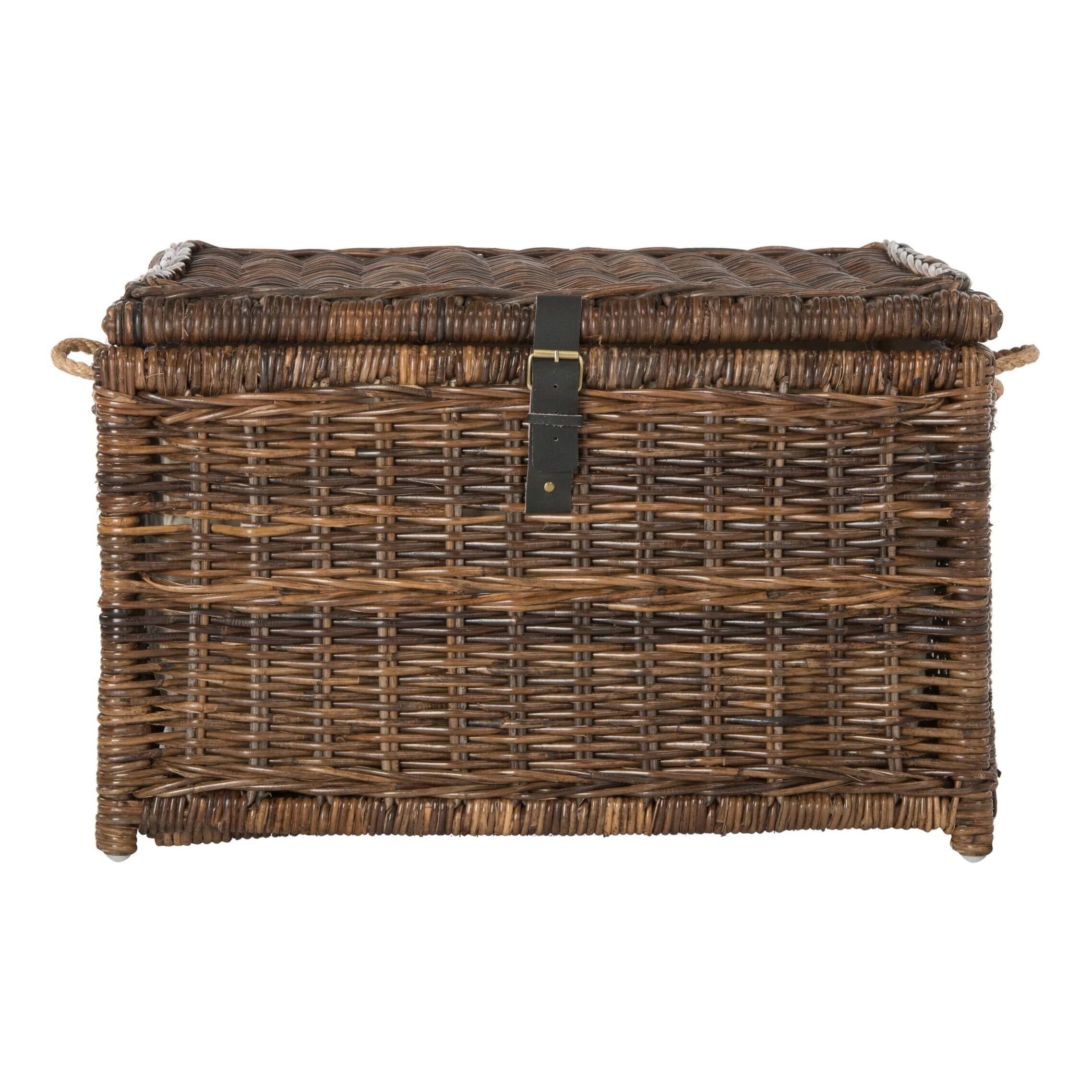Brown Wicker Storage Trunk P301089