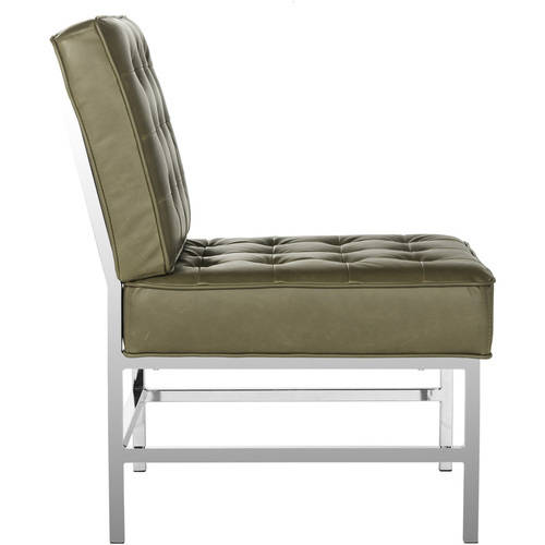 Antique Taupe Tufted Leather Accent Chair Y758793