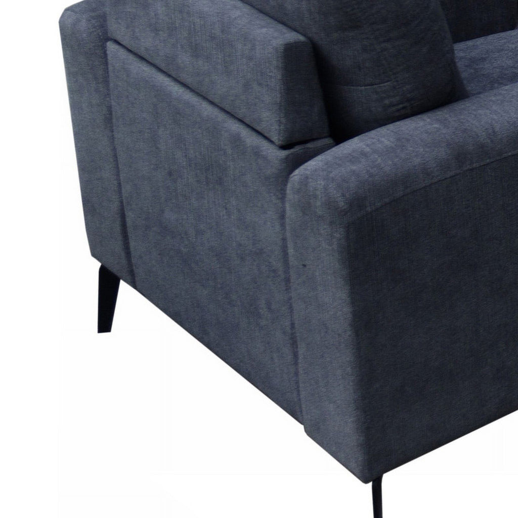 Black Chenille Sofa Loveseat Chair Set V667