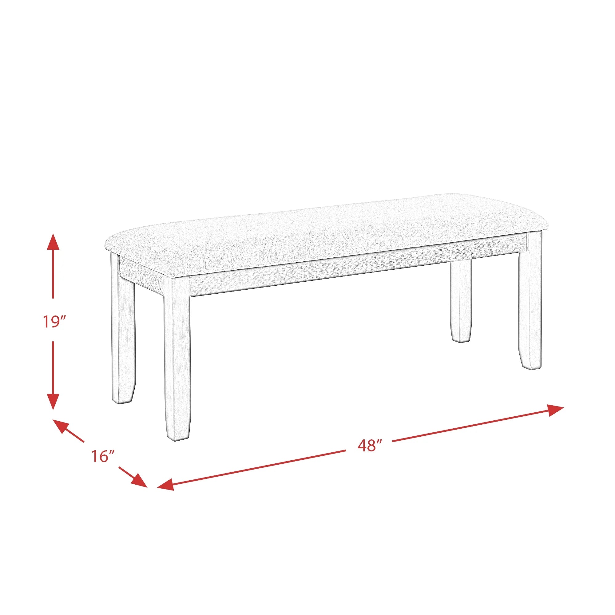 6PC Dining Set with Table, Four Chairs and Bench X88799