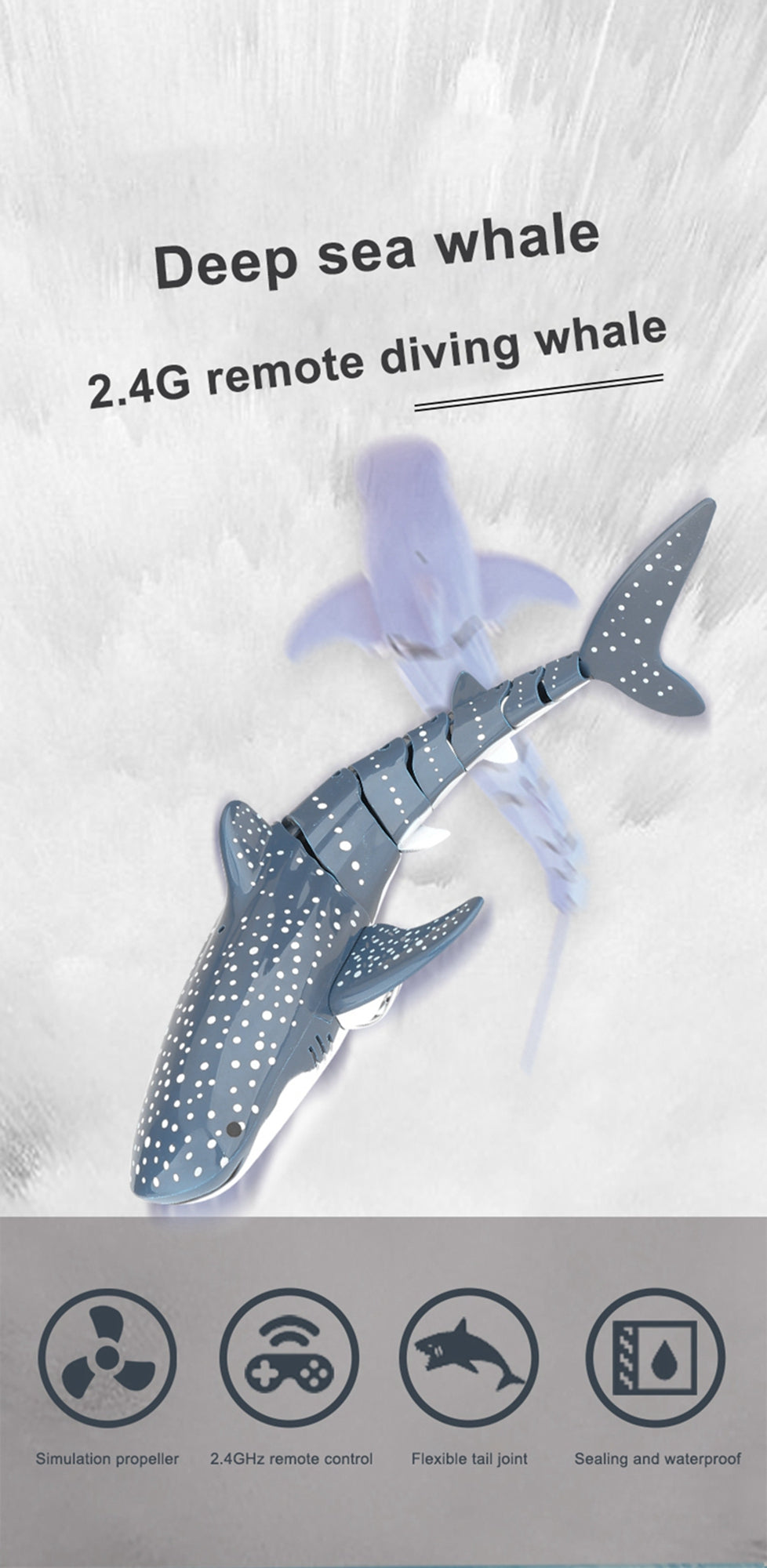 Remote Control Whale Toy Propeller Driven Three-speed R735628