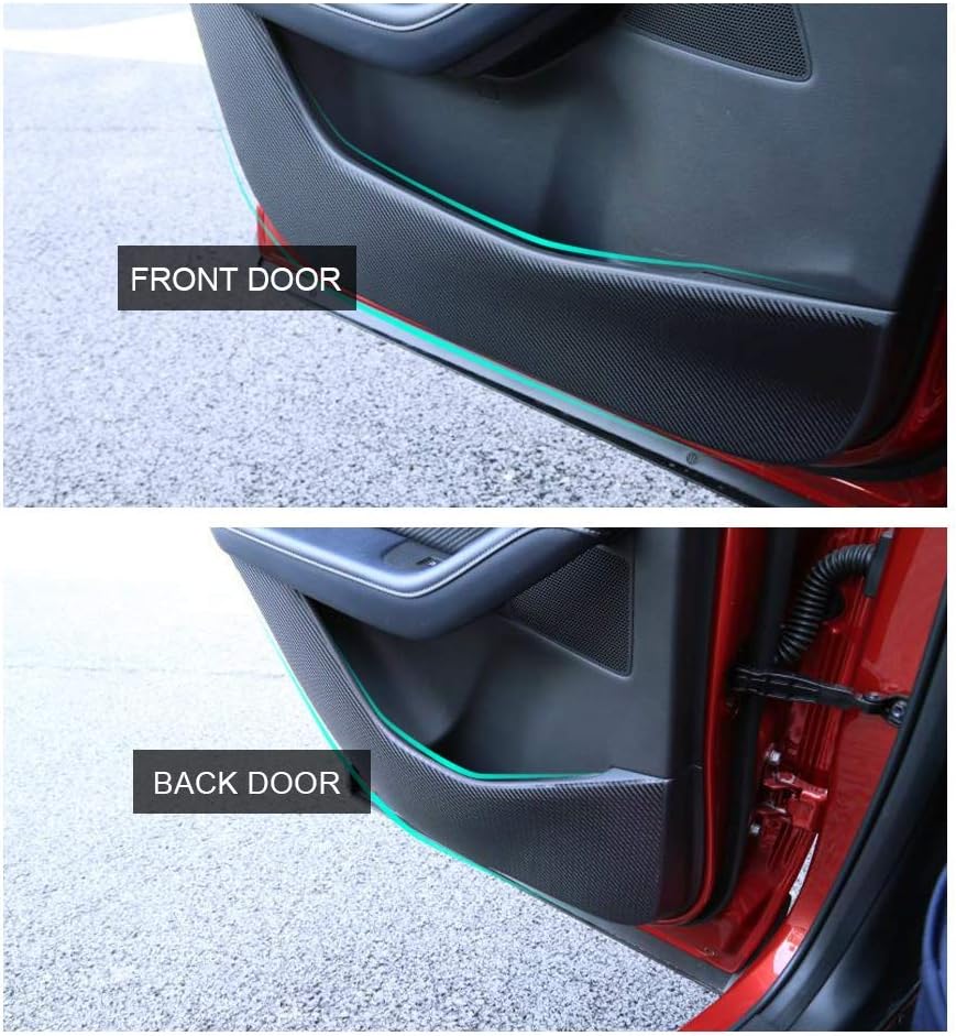 Door Anti-Kick Pad Mats Side Edge Protection Mats Cover Sticker for Mazda CX-30 2019 2020 (Carbon Fiber) U10644