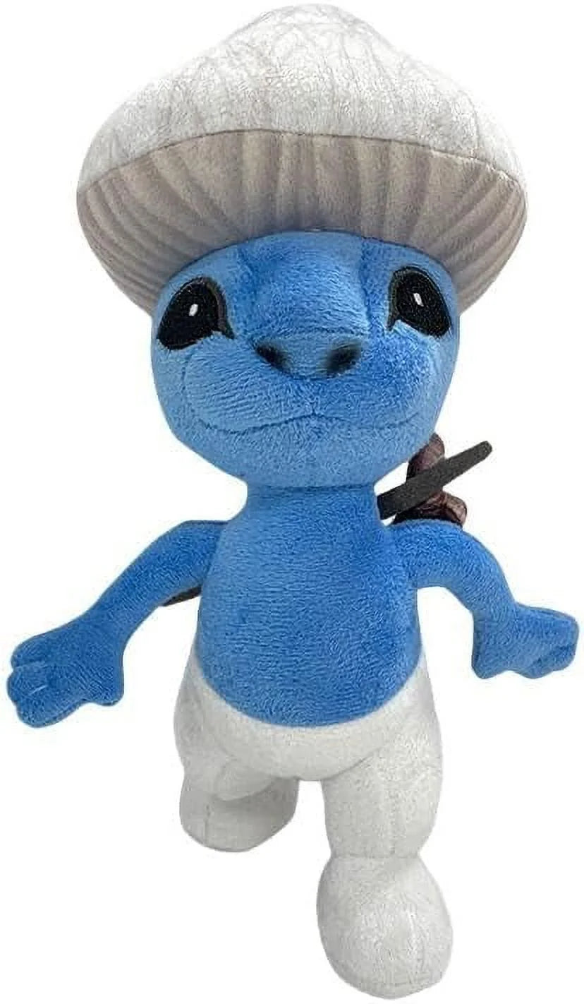 Blue Mushroom Cat Plush Toy 10'' Stuffed Animal Plushie Doll F5894