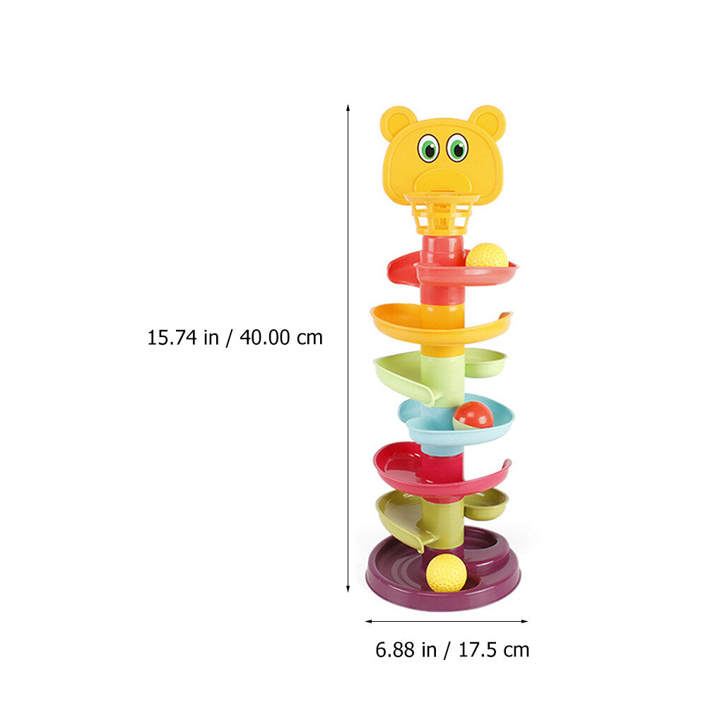 Kid Track Sliding Ball Tower Toy Stacking Toy with 3 Balls Y1165