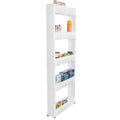 5-Tier White Plastic Rolling Pantry Storage Cart L463403