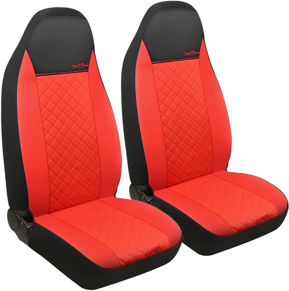Black Faux Leather Front Seat Covers Pack of 2 Z985693