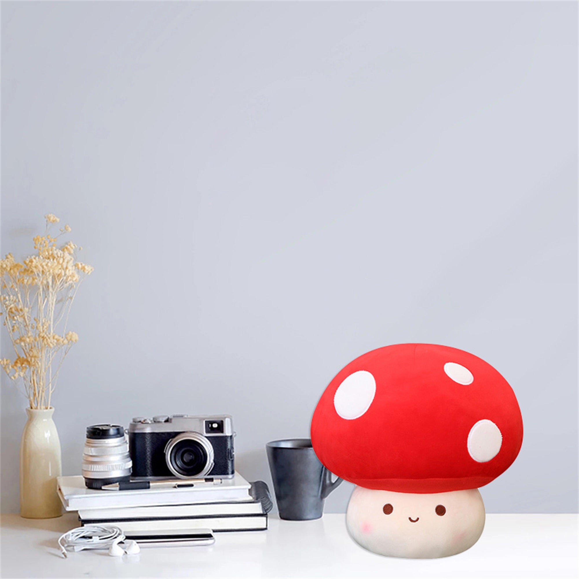 Mushroom Shaped Plush Toy Reversible Stuffed Doll O46739