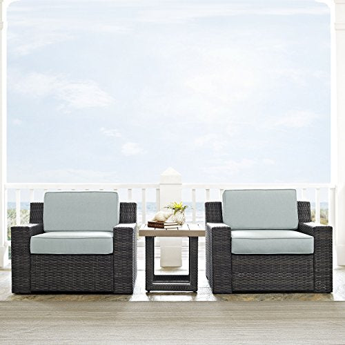 Brown Outdoor Wicker Side Table L2593