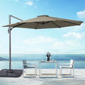 Taupe 10ft Outdoor Round Cantilever Patio Umbrella R38068