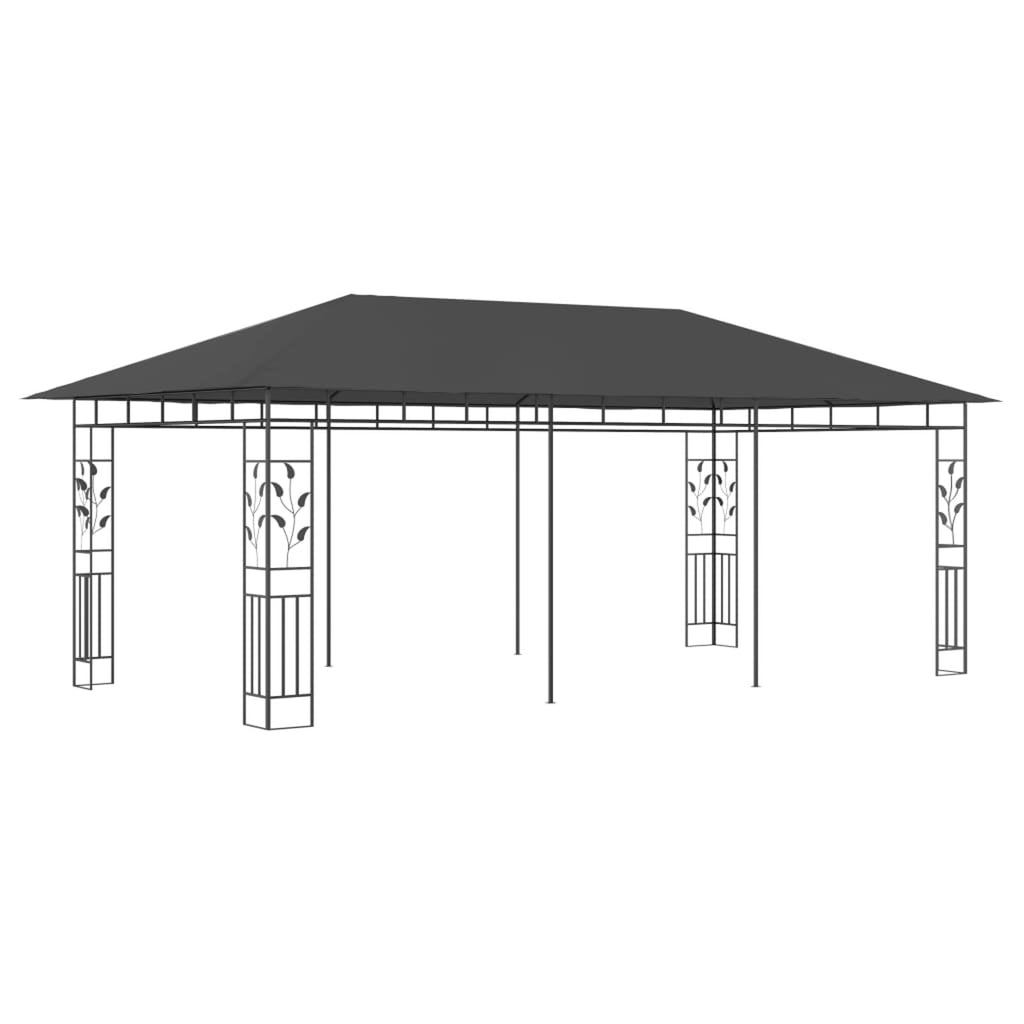19.7'x9.8'x9' Anthracite Gazebo with Mosquito Net L7591