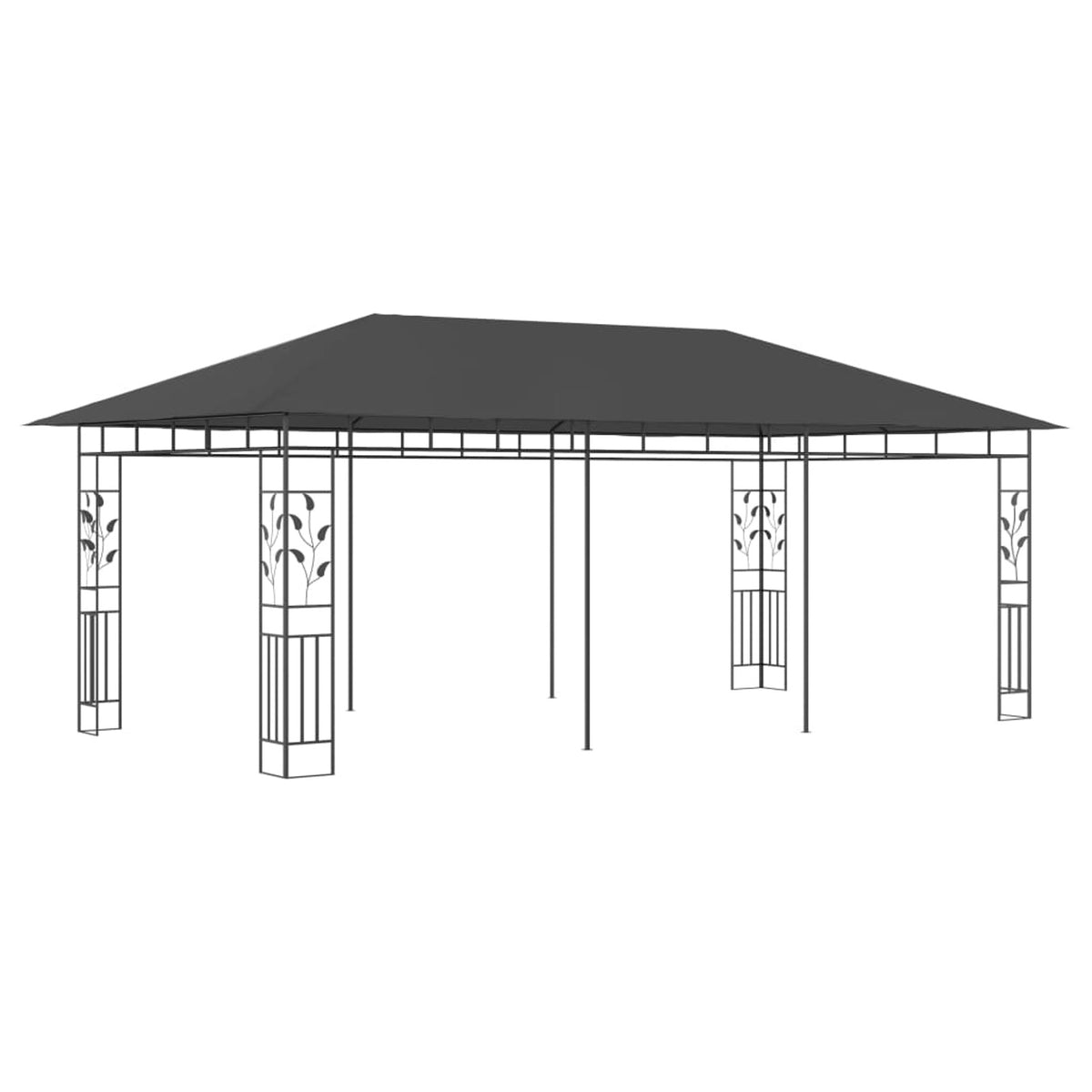 19.7'x9.8'x9' Anthracite Gazebo with Mosquito Net L7591