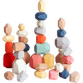 36pcs Wooden Colorful Stone Toy Stacking Building Educational Toy for Toddler K25919