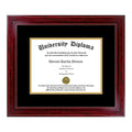 Single Diploma Frame with Double Matting for 17x22 x 14x22 Tall Diploma with Cherry Frame L4111