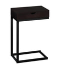 Cappuccino Particle Board and Black Metal Accent Table U107