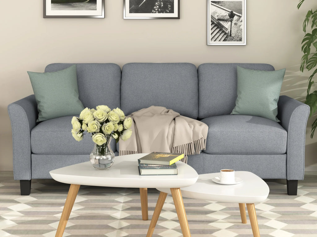 Gray Linen 3-Seat Sofa M332332