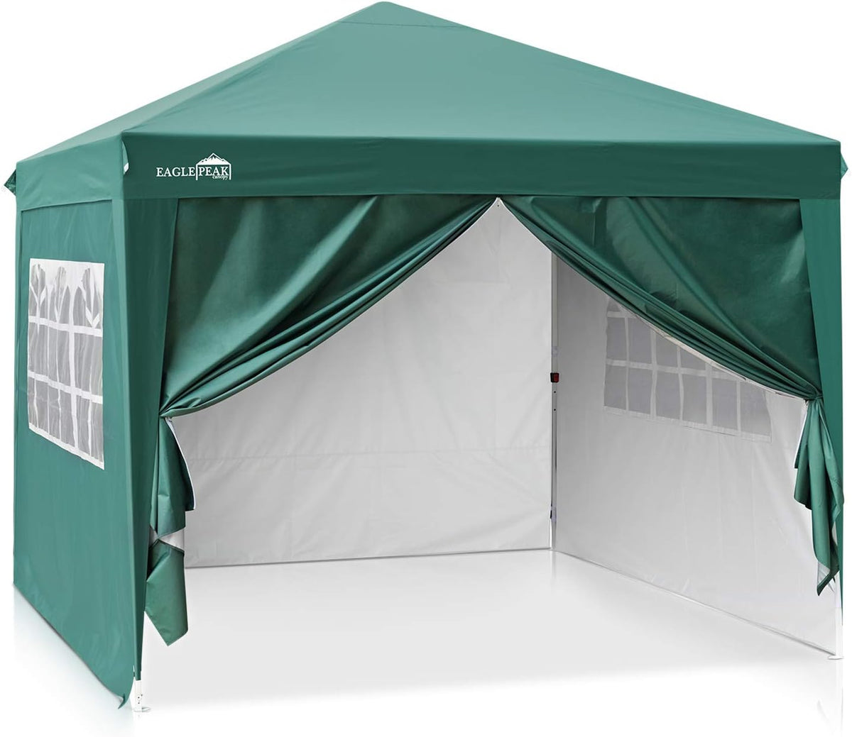 10' x10' Pop Up Canopy Tent with 4 Side Walls (Green) N712890