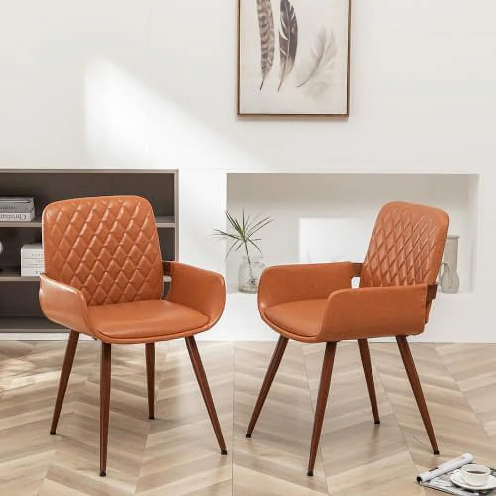 Beige Fabric Bentwood Frame Dining Chairs Set of 2 with Armrest S16676