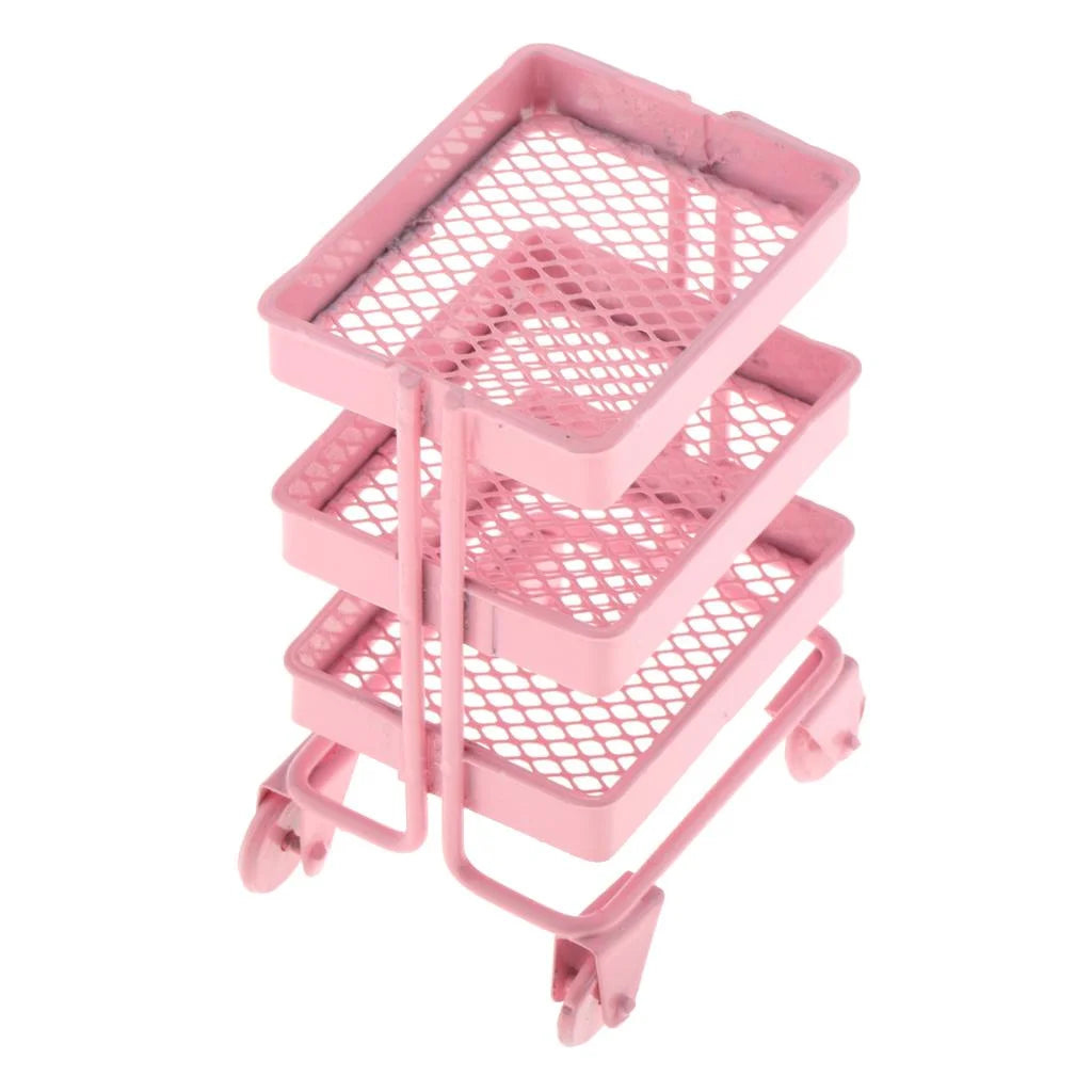 Mini 3 Tier Storage Shelf Dollhouse Decor Accessory K981