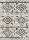 Blue Tribal Geometric Distressed Area Rug Z8214