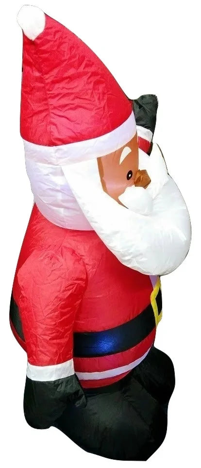 Black African American Santa Claus 4' Inflatable Christmas Yard Decor H51013