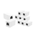 RJ45 Coupler 10 Pack Cat7 Cat6 Cat5e Ethernet Cable Extender Adapter Female to Female White B56381