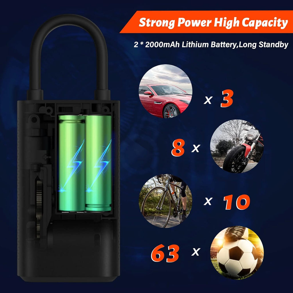 Portable 12V DC Electric Air Compressor Tire Pump Inflator with Pressure Gauge LED Light J859