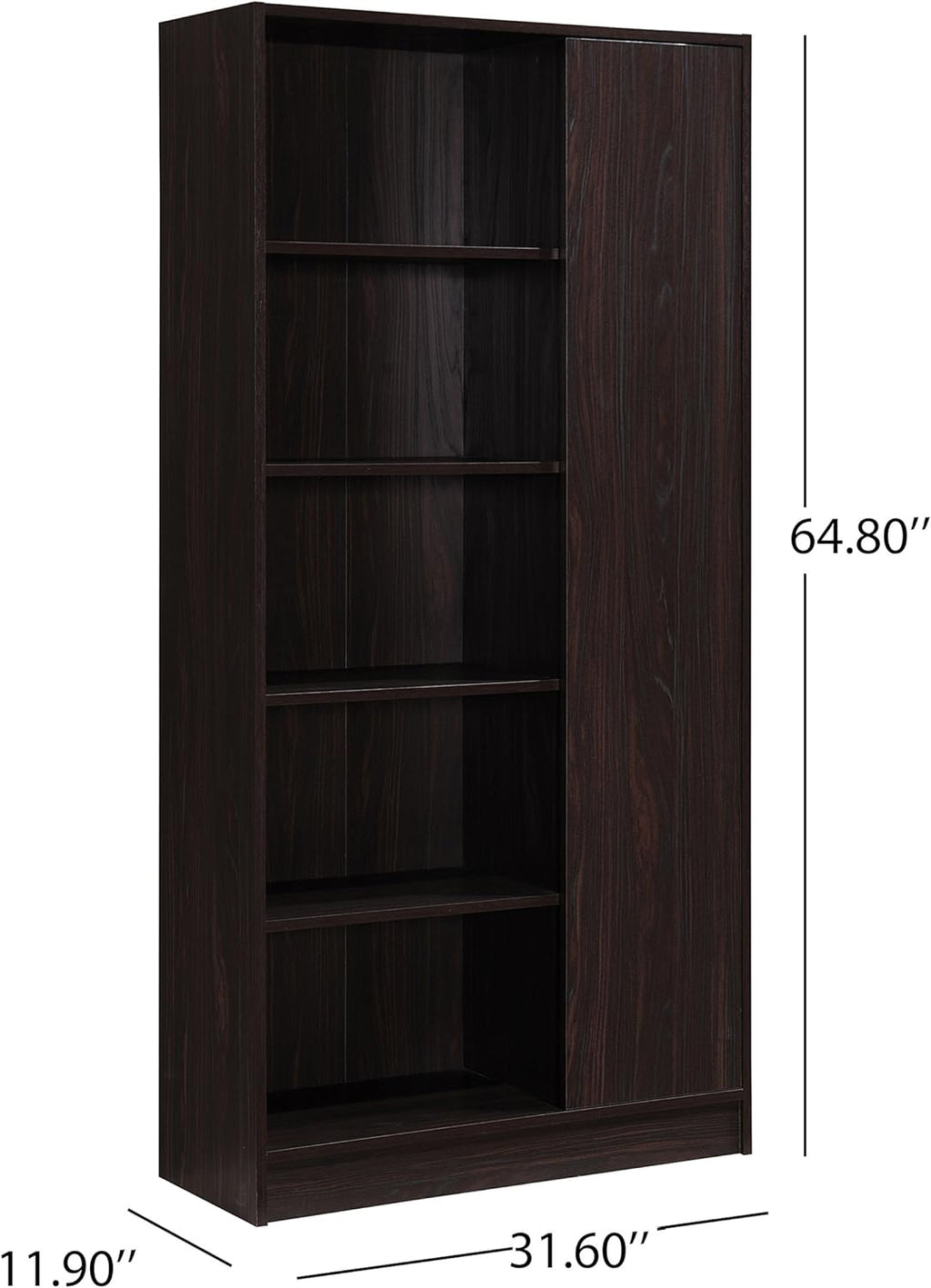 Walnut Finish Faux Wood Bookcase L50987