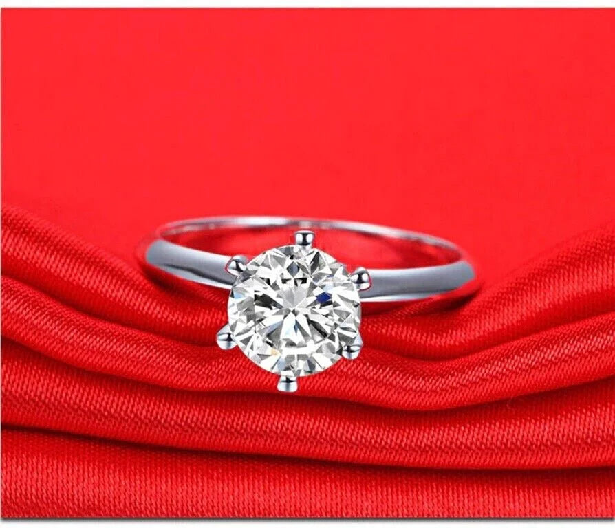 14k White Gold Solitaire Engagement Ring T2613