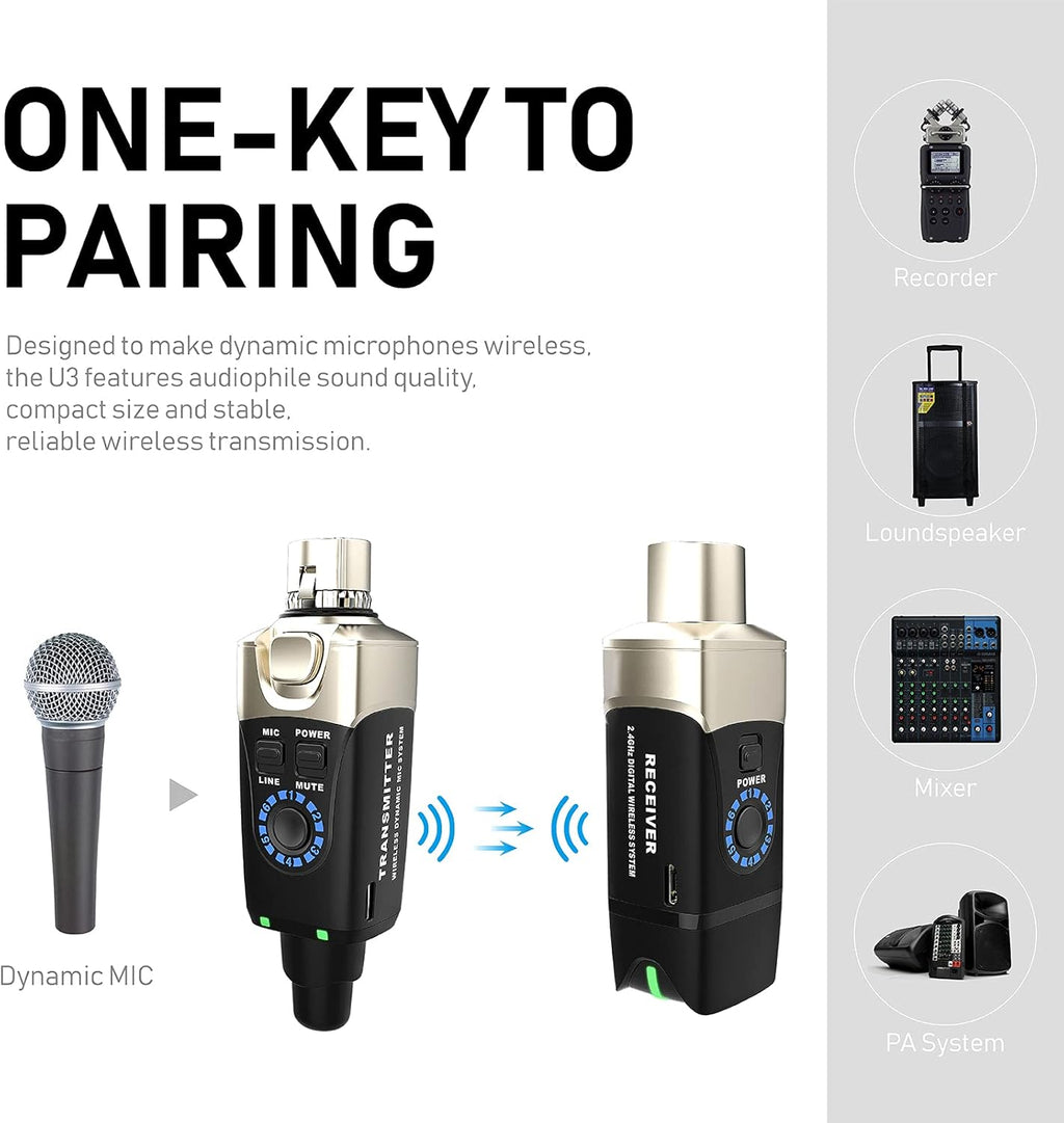 U3 Plug-on Microphone Wireless System Wireless XLR N1318