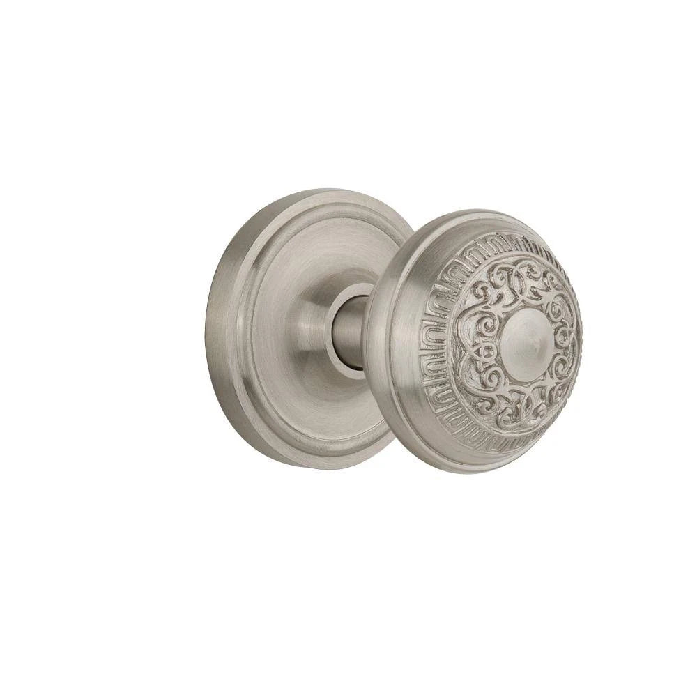 Classic Rosette Passage Door Knob, Satin Nickel D1241