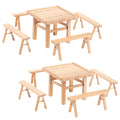 Kids Table and Chairs Mini Wooden Dollhouse Furniture Puzzle Toy Set G921