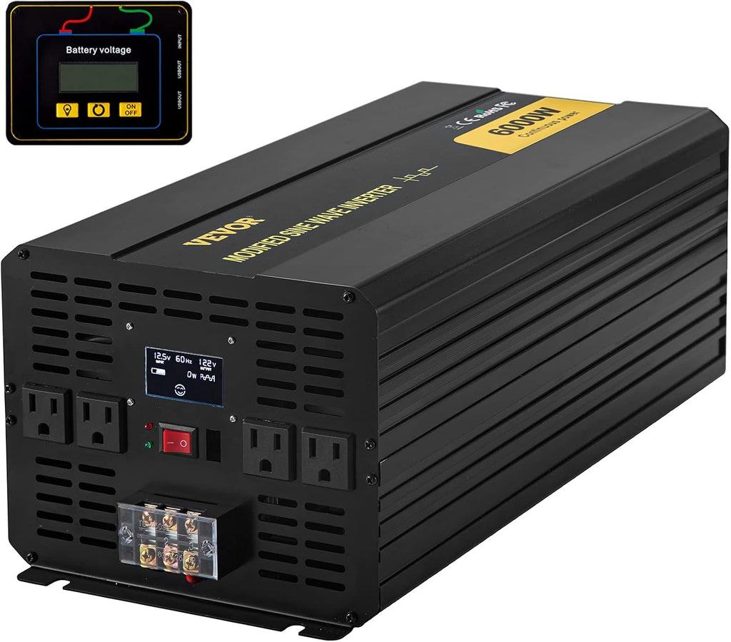 6000W Modified Sine Wave Power Inverter with LCD Display B7118