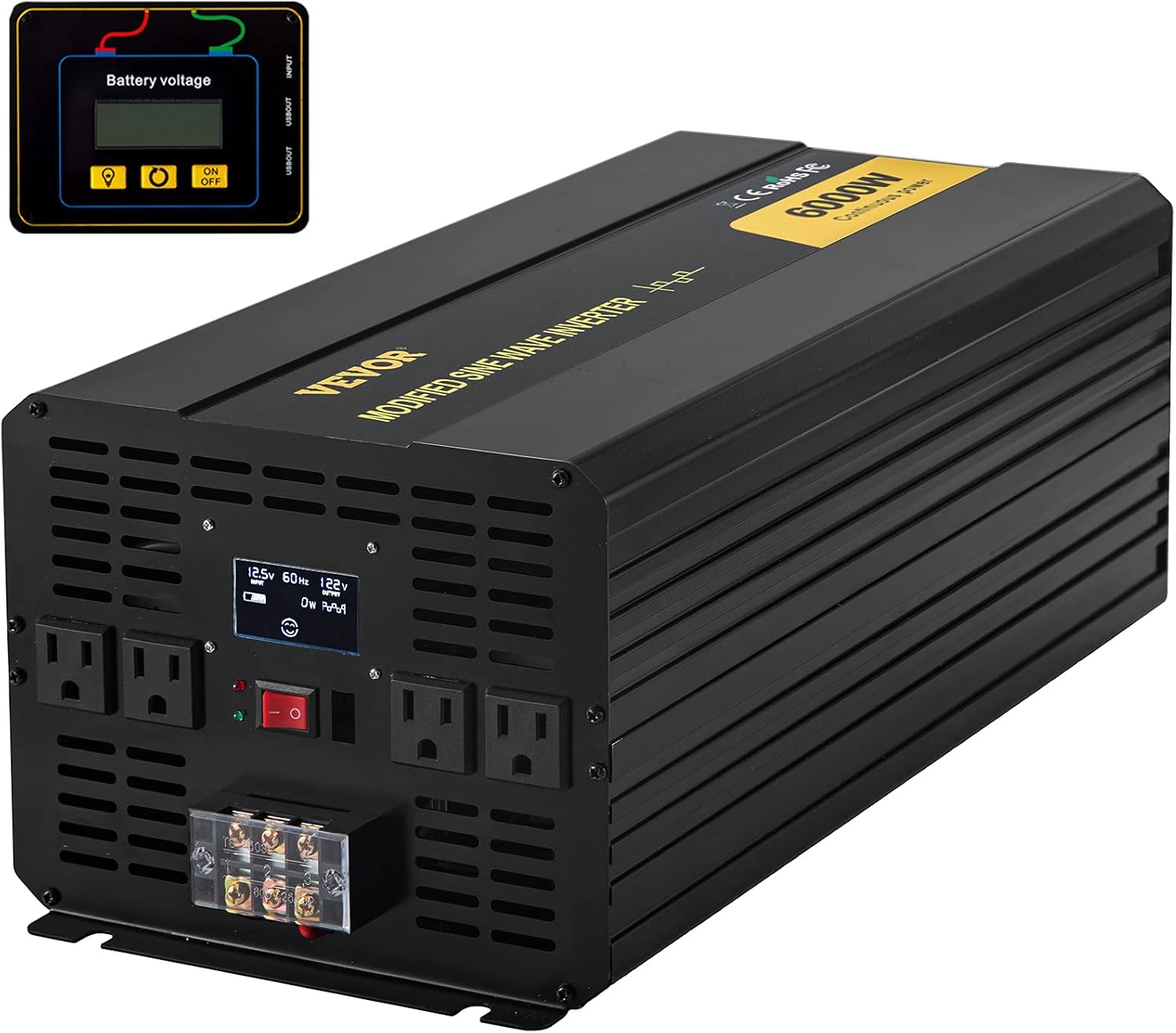 6000W Modified Sine Wave Power Inverter with LCD Display B7118