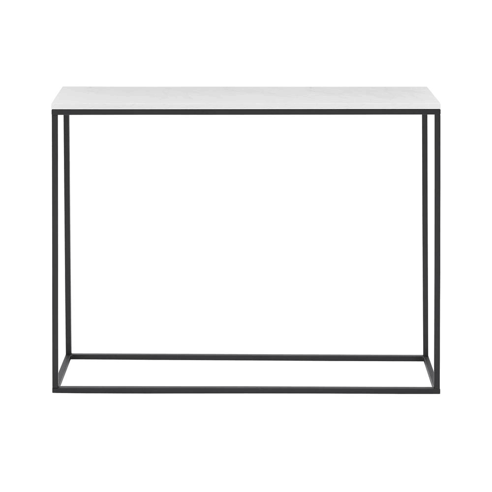 Faux White/Black Rectangle Marble Console Table C668
