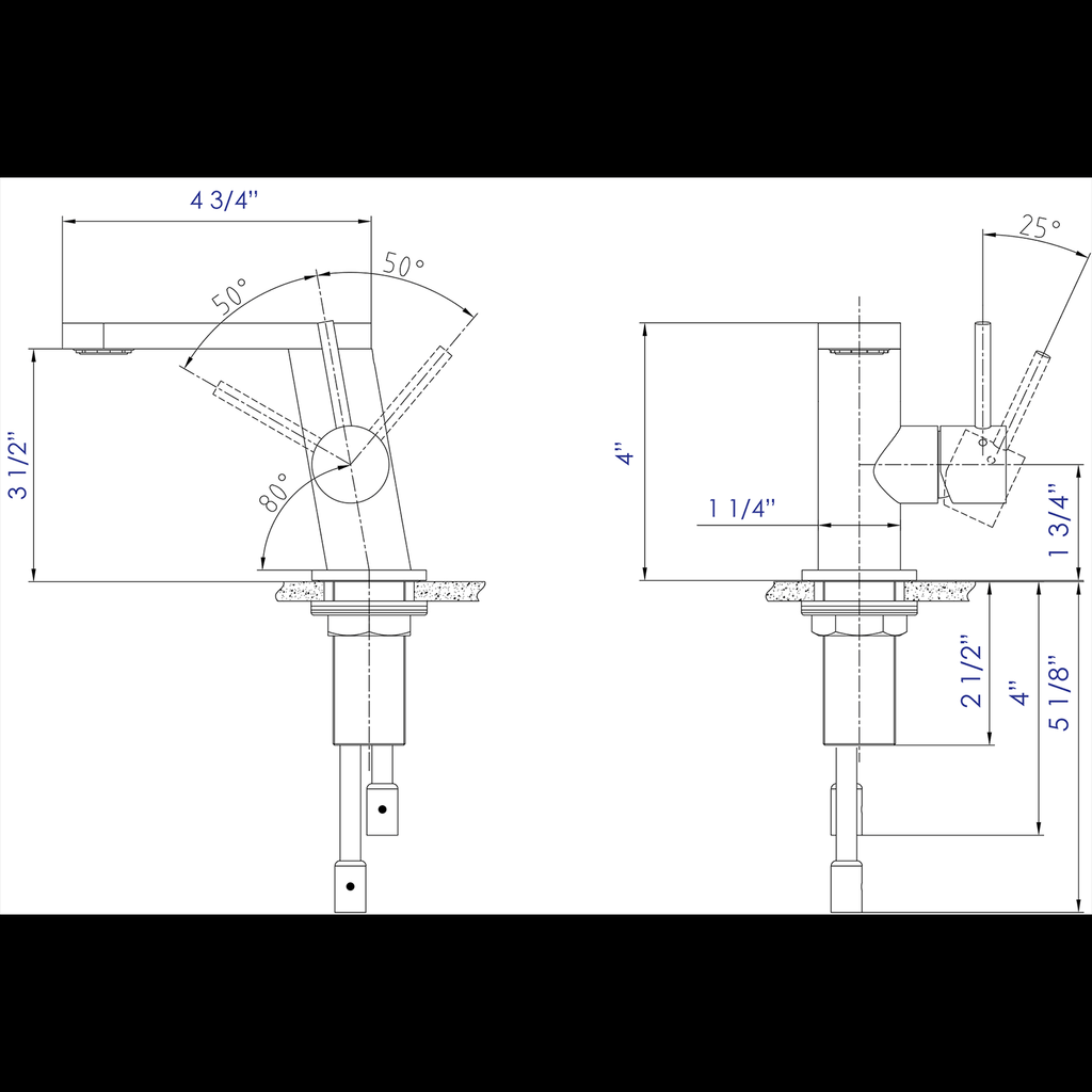 Polished Stainless Steel Bathroom Faucet I439
