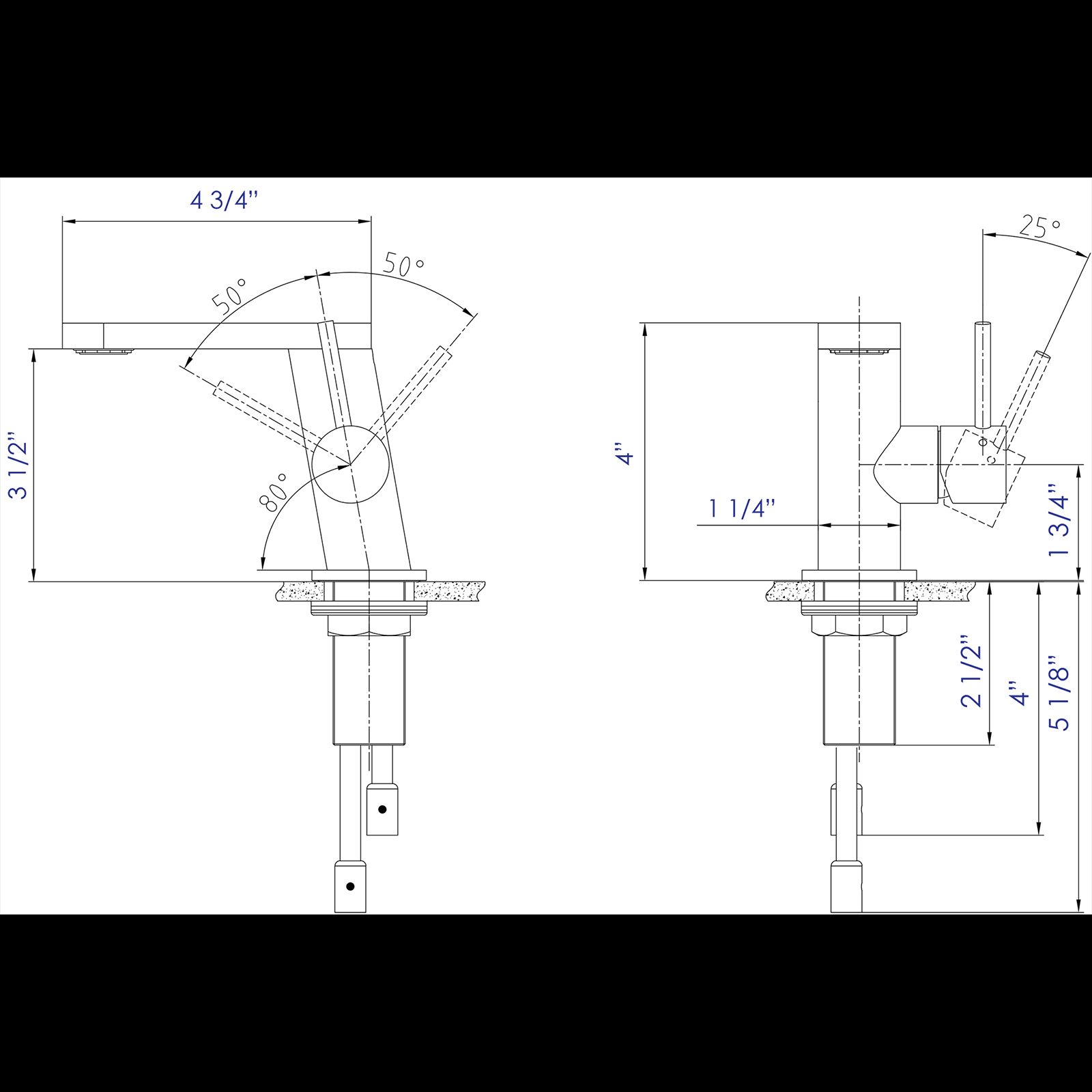 Polished Stainless Steel Bathroom Faucet I439