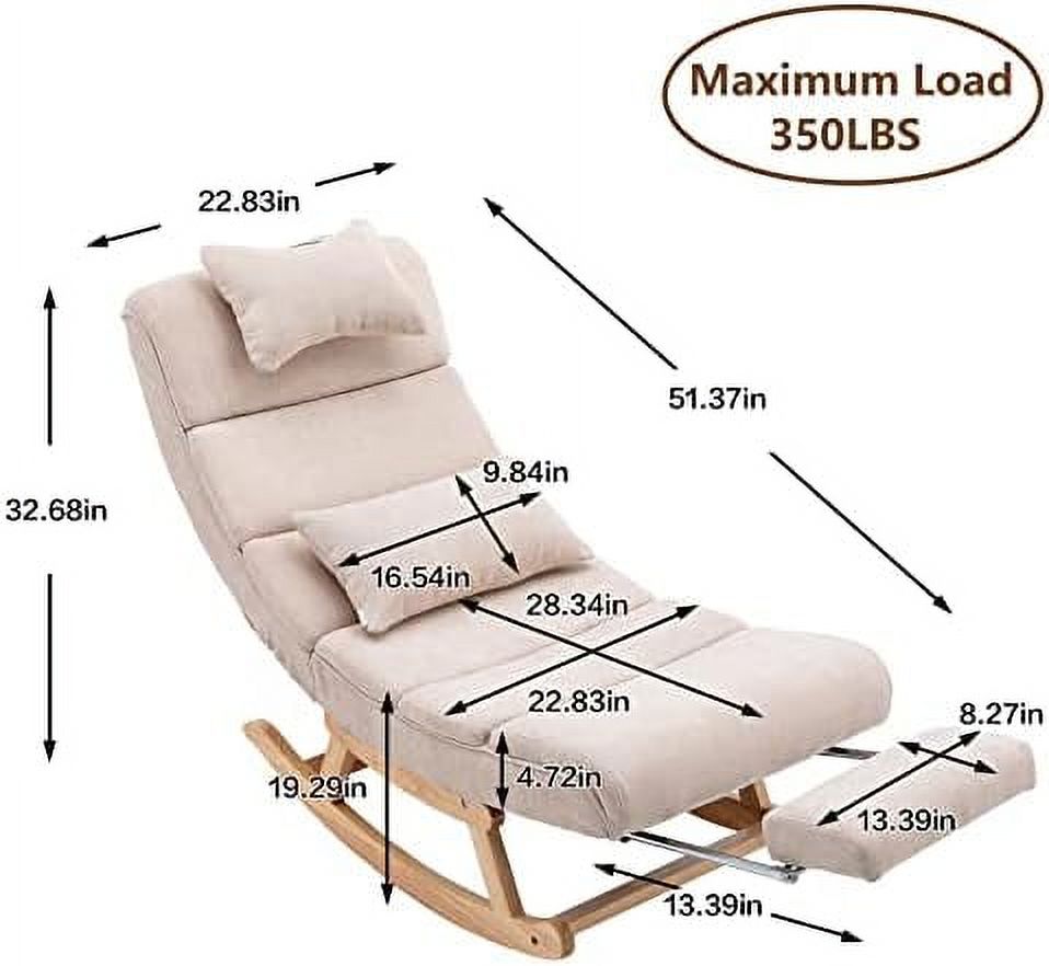 PU Leather Upholstered Rocking Recliner Chair with Pillows & Foot Q7705