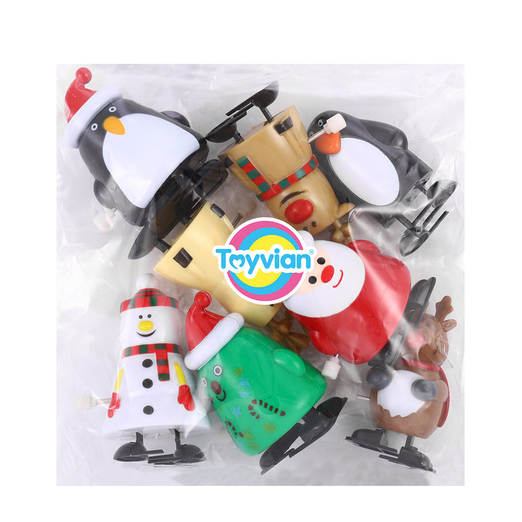 8pcs Christmas Clockwork Wind Up Toys Y545