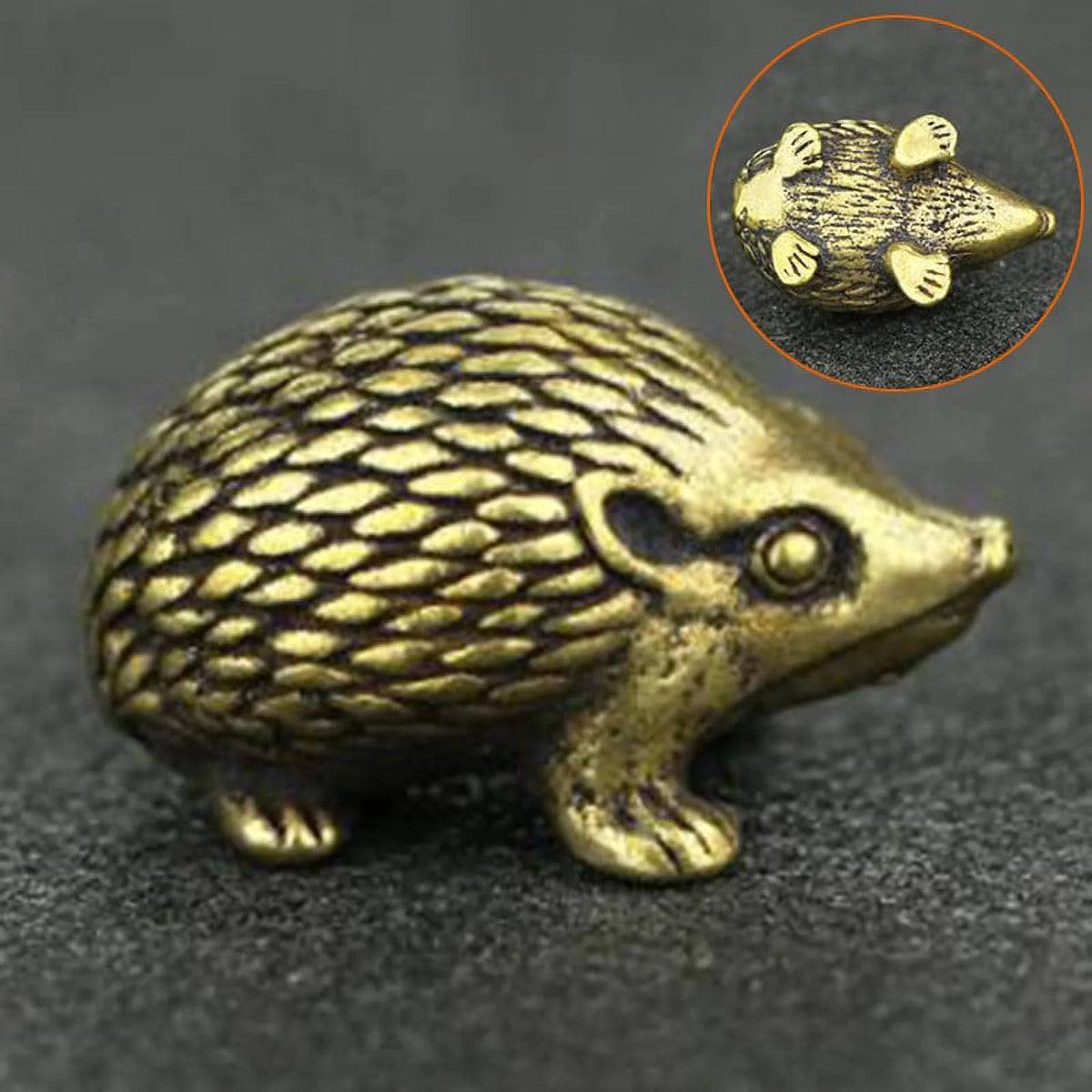 Brass Hedgehog Statue Home Decor Ornaments U6500