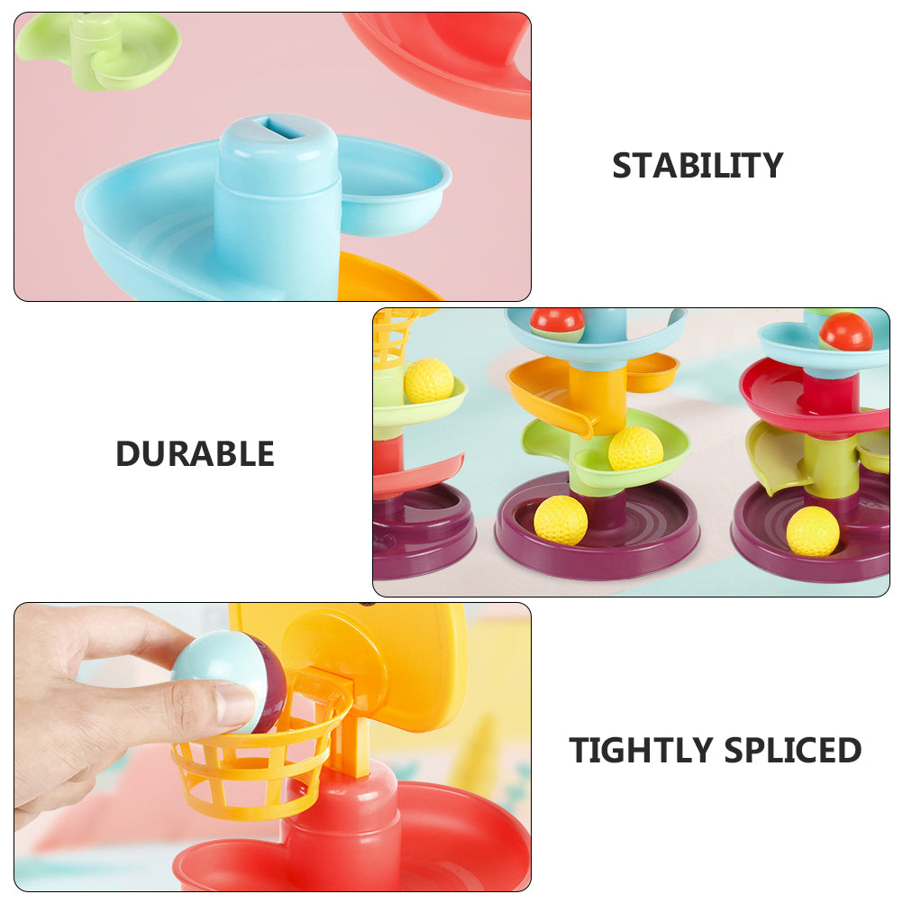 Kid Track Sliding Ball Tower Toy Stacking Toy with 3 Balls Y1165