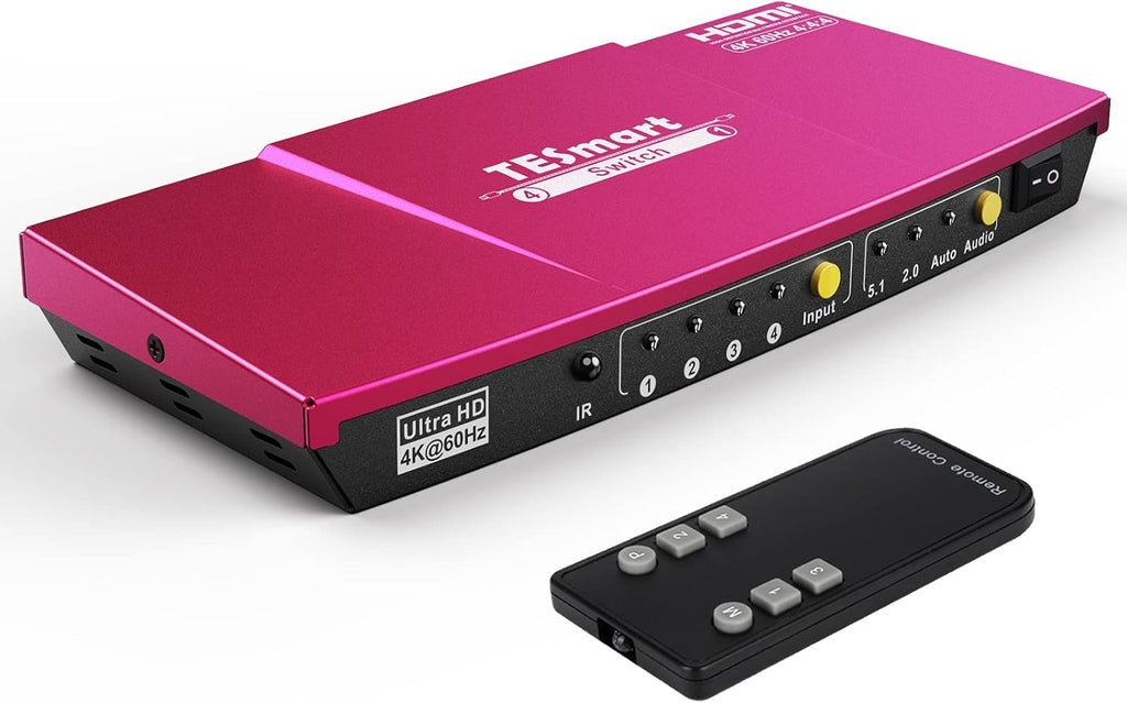 4 Port HDMI Switch 4K@60Hz, Optical Audio Out, Pack of 2 W767182