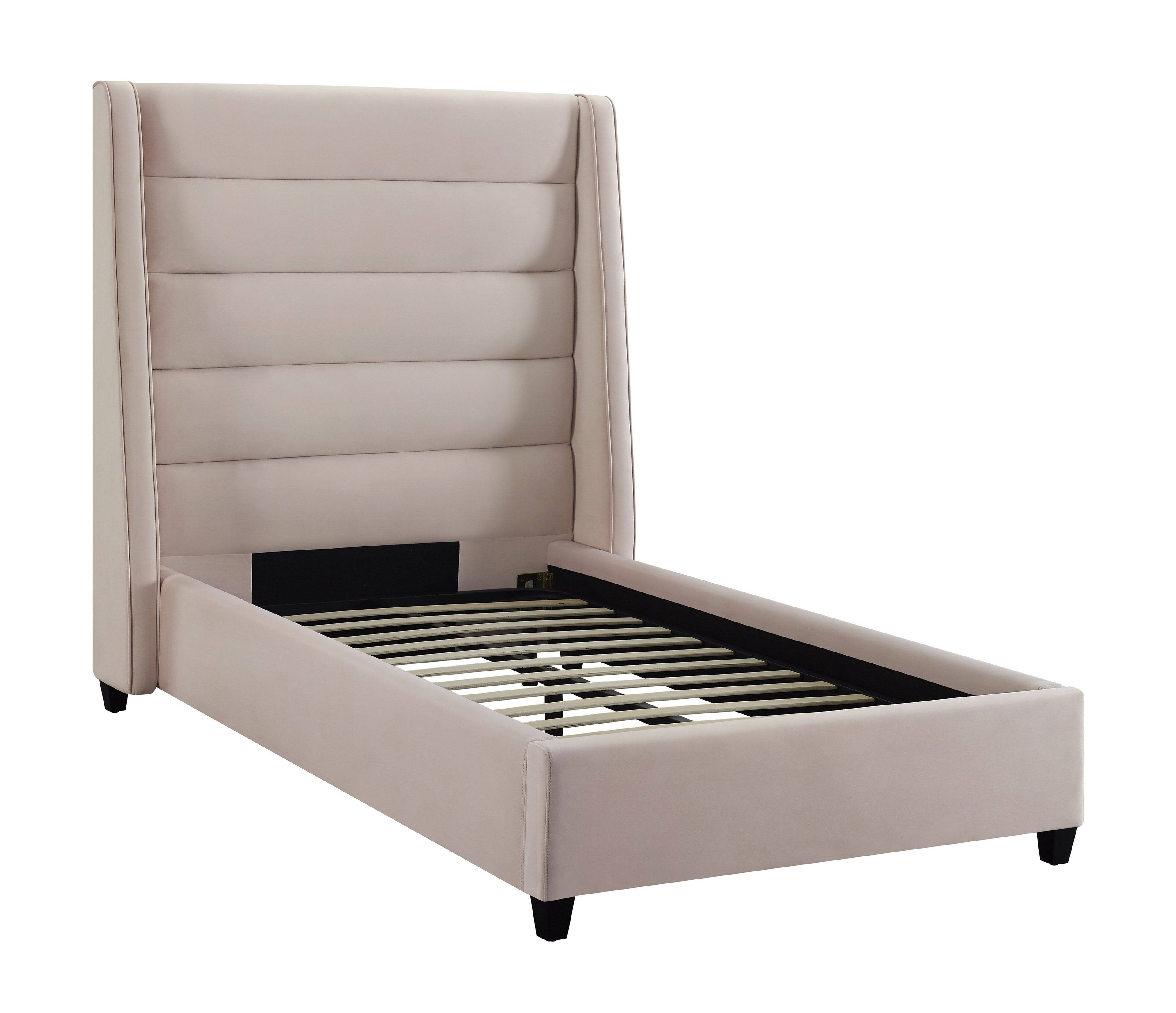 Blush Velvet Bed Twin X28881
