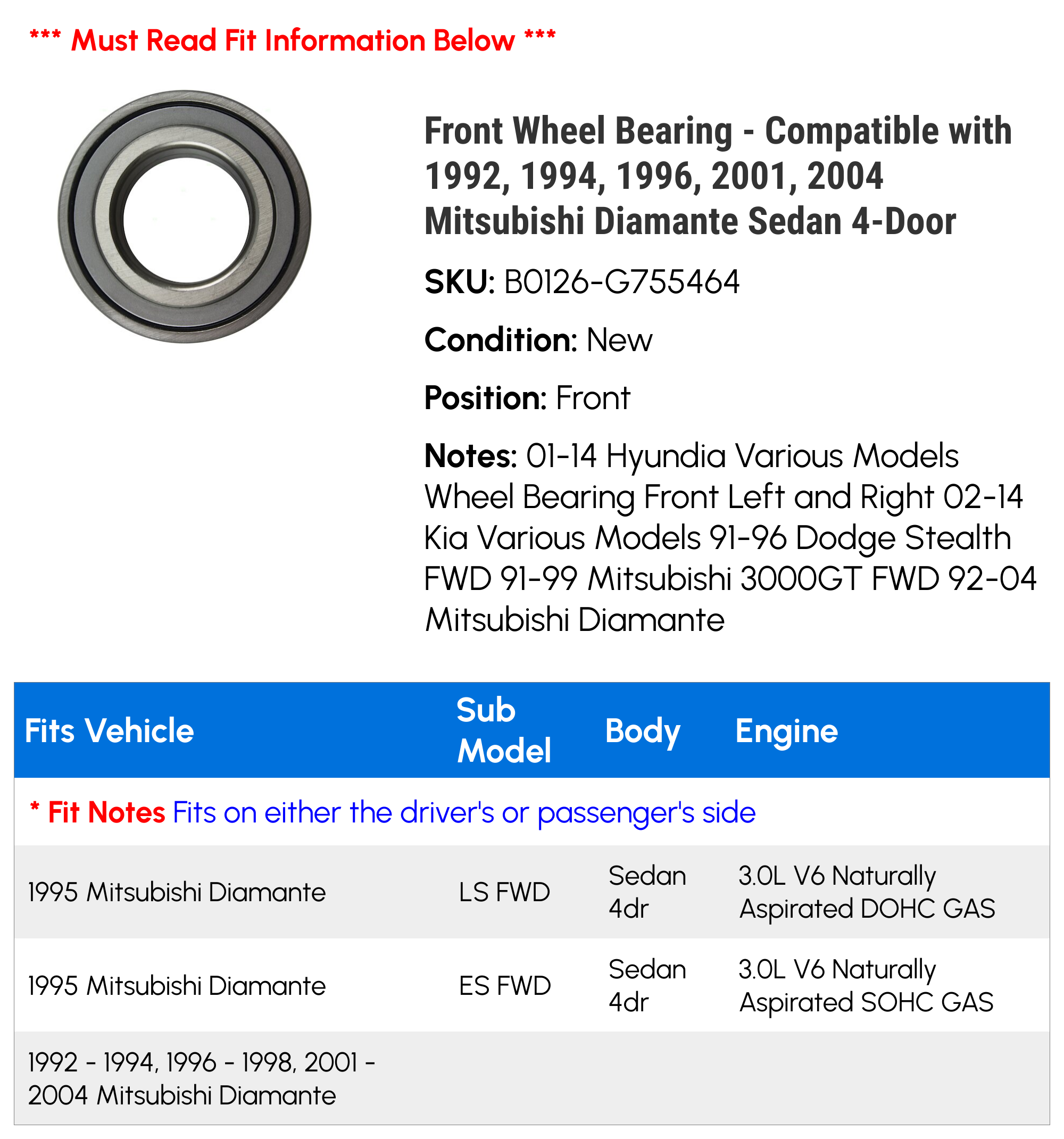 Front Wheel Bearing L88711