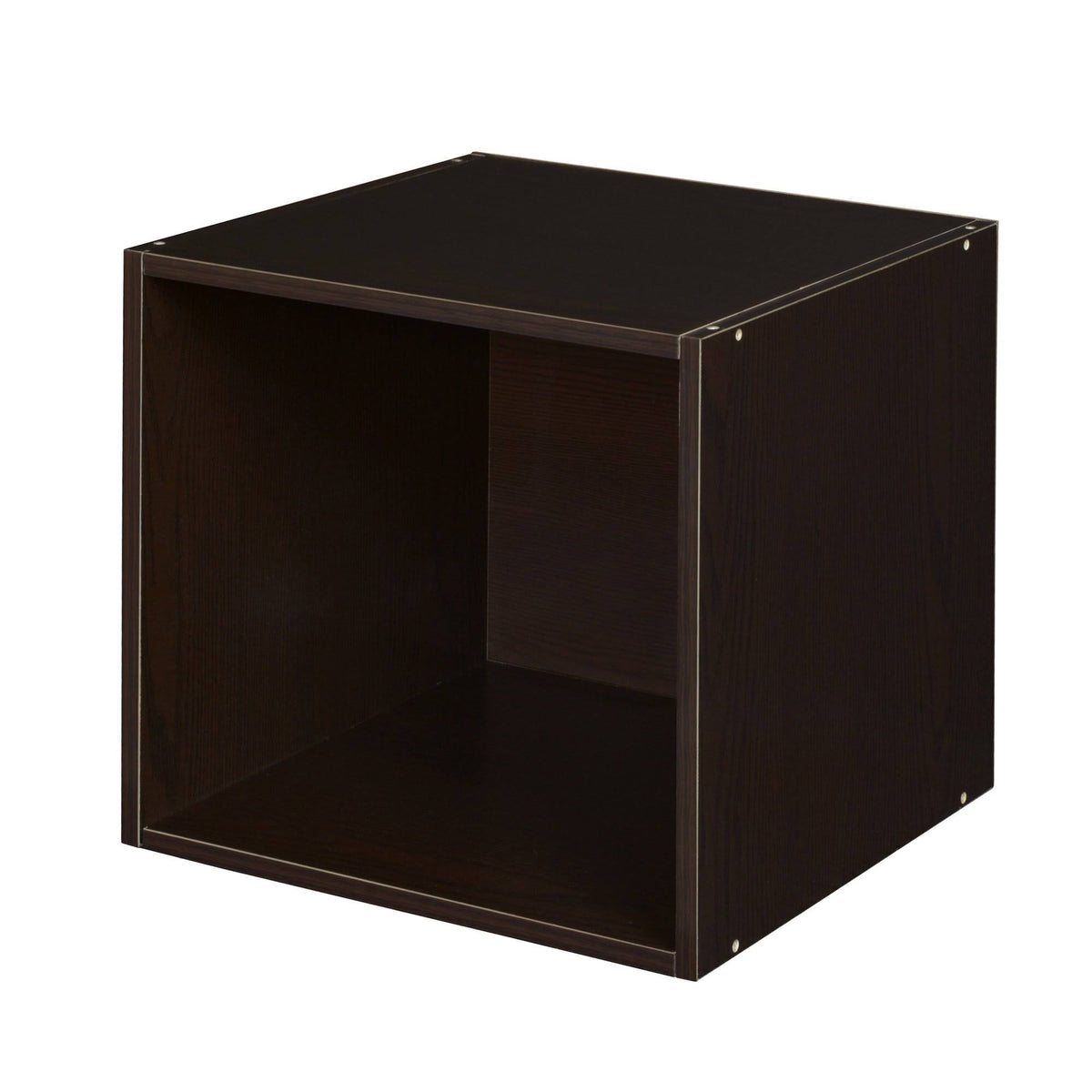 White Wood Grain Storage Set with 4 Cubes and 2 Canvas Bins O187471